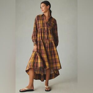 Pilcro Long-Sleeve Tiered High-Low Dress